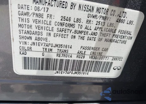 2018 Infiniti Q50 3.0T Luxe from USA, damaged, VIN JN1EV7AP0JM351614